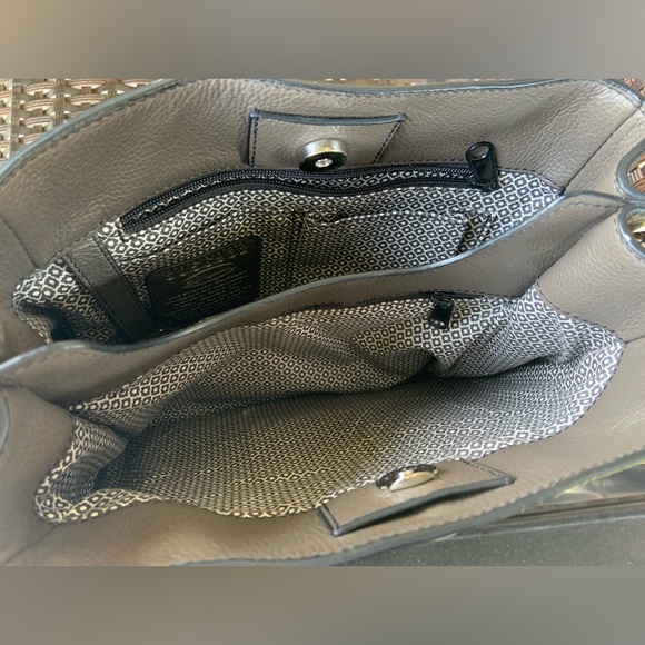 Brighton Dark Sable Gray/Brown/Pewter Leather Shoulder Bag - Picture 9 of 10